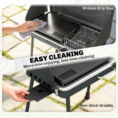 Camping Stove Gas Griddle Combo, 20,000 BTU, Portable, Black Propane Gas Grills at Gallery Canada