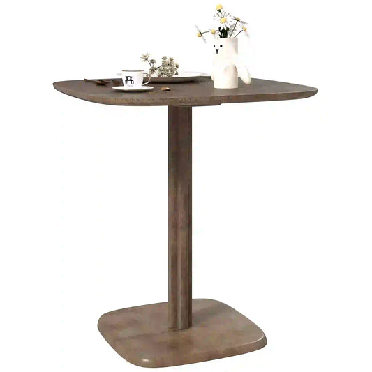 Modern Dining Table For 4, Wood-Effect Top, 27.6" x 27.6", Dark Brown Dining Tables Dark Brown at Gallery Canada