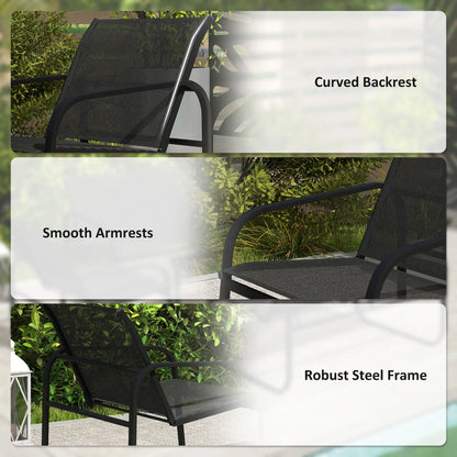 4 Piece Patio Furniture Set, 2 Loveseats, 2 Armchairs, Glass Table, Black Patio Furniture Sets at Gallery Canada