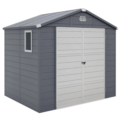 Small Garden Shed, Latch Door, Vents, Sloped Roof, 8x6, Light Grey Sheds at Gallery Canada