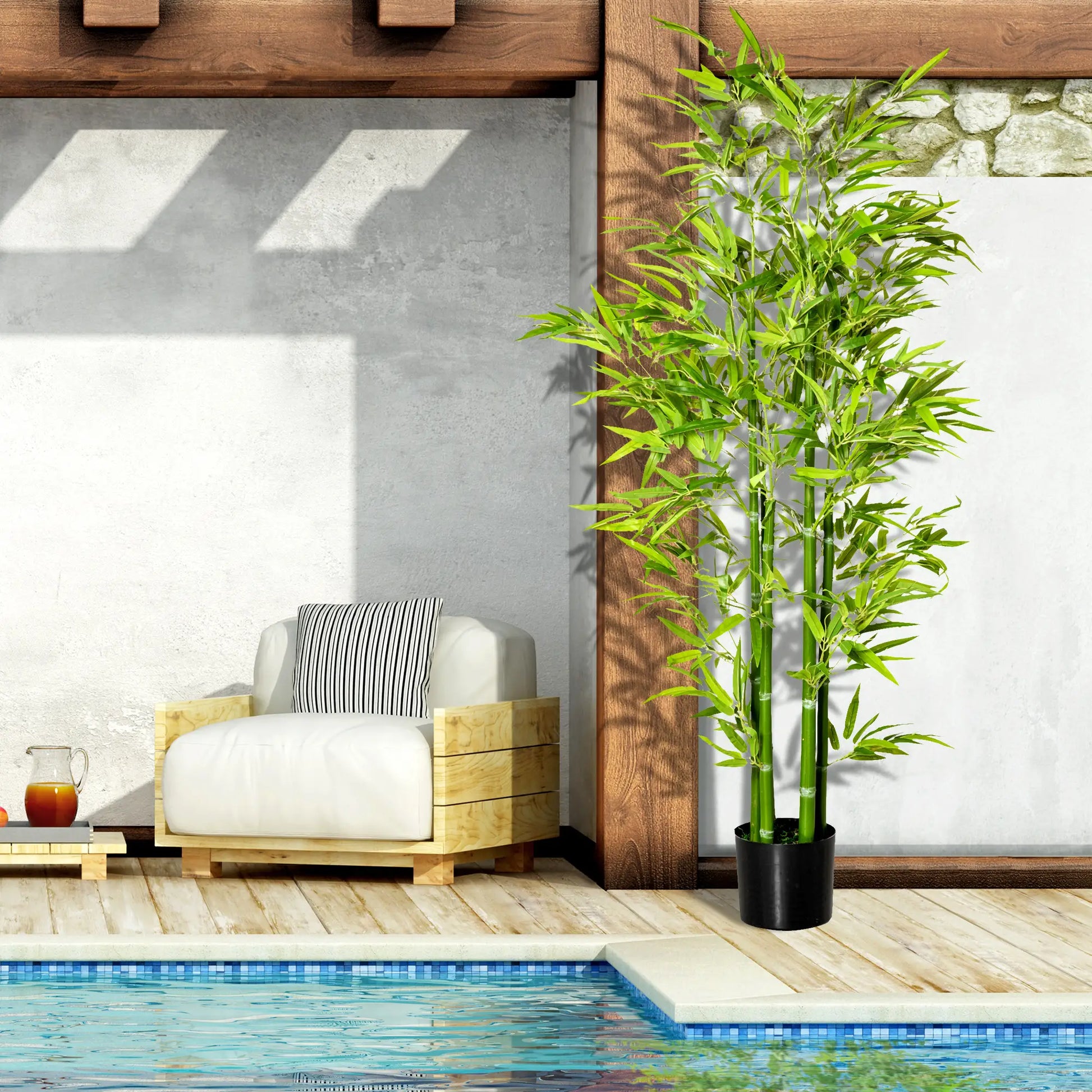 5FT Artificial Bamboo Tree, Faux Plant in Nursery Pot, Indoor Decor Artificial Trees at Gallery Canada