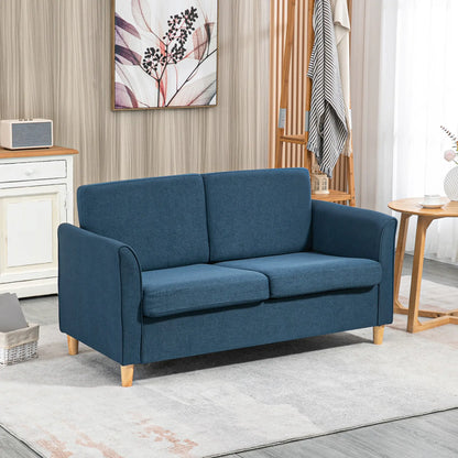 2-Seat Sofa with Armrests, Wood Legs, 2-Seater, Blue 2-Seater Sofas at Gallery Canada