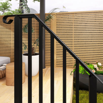 2-3 Step Handrails, Metal Outdoor Stair Railing, Black Garden Decor at Gallery Canada