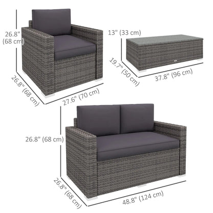 Outdoor Wicker Furniture Set, Loveseat and 2 Chairs, Grey Patio Furniture Sets at Gallery Canada