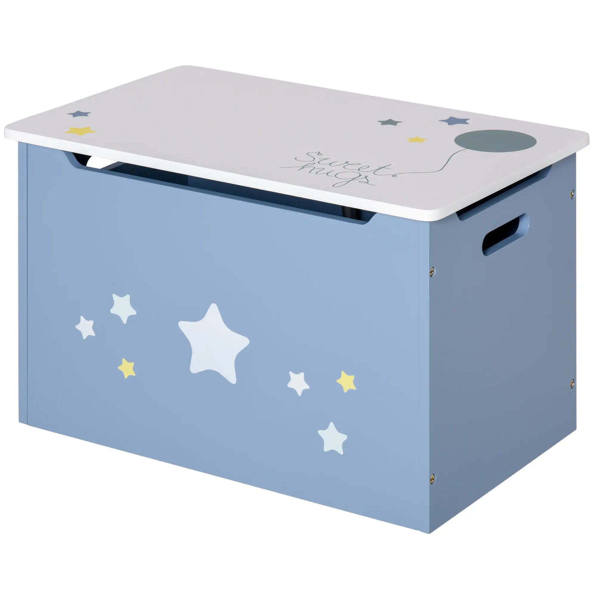 Kids Wooden Toy Storage Box, Bench Seat, 21.75" x 13.5" x 14", Blue Baby & Kids Storage at Gallery Canada