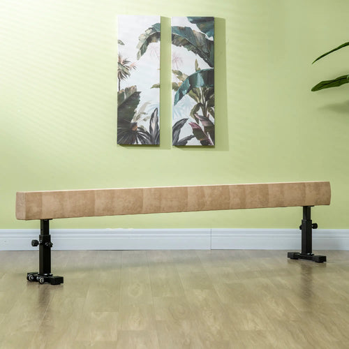 7.5ft Adjustable Balance Beam, Gymnastics Equipment with Wheels, for Training