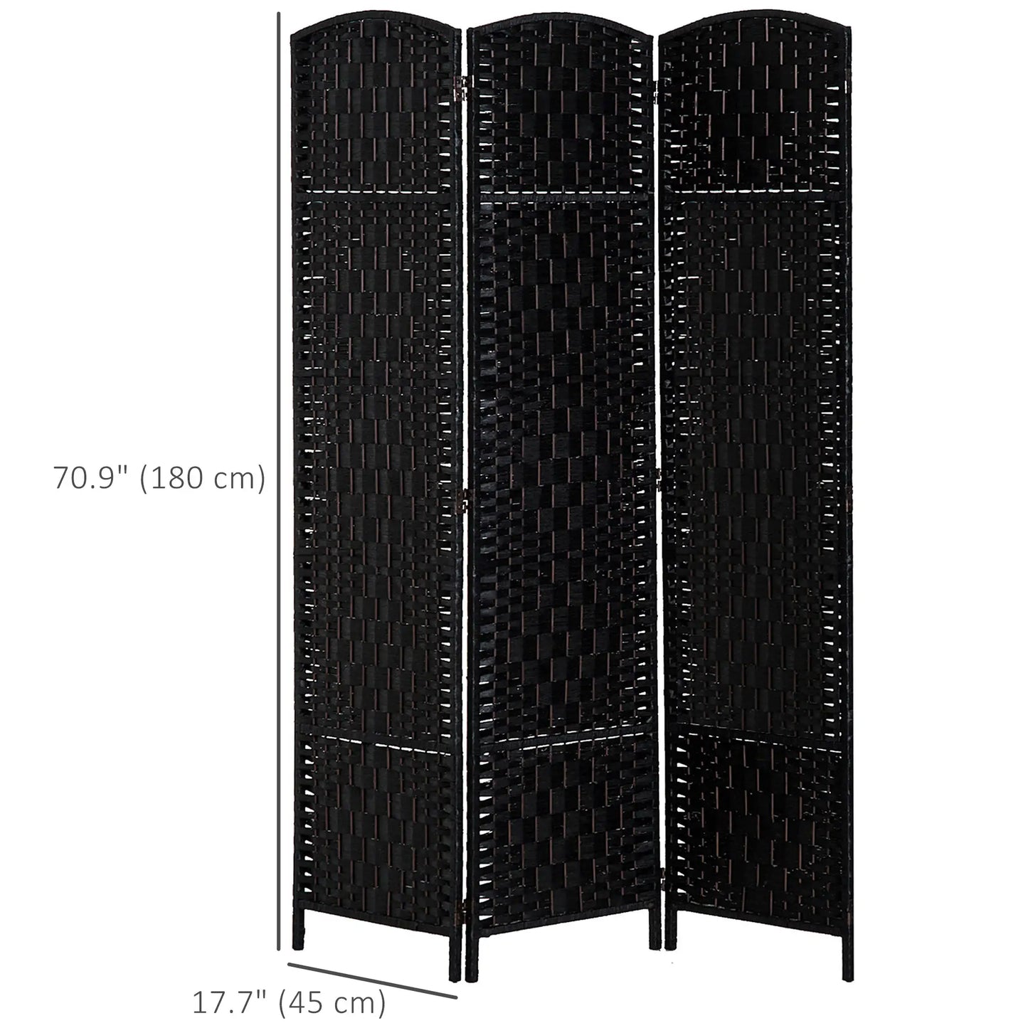 6ft Folding Room Divider, 3 Panel Wooden Frame, Black Room Dividers at Gallery Canada