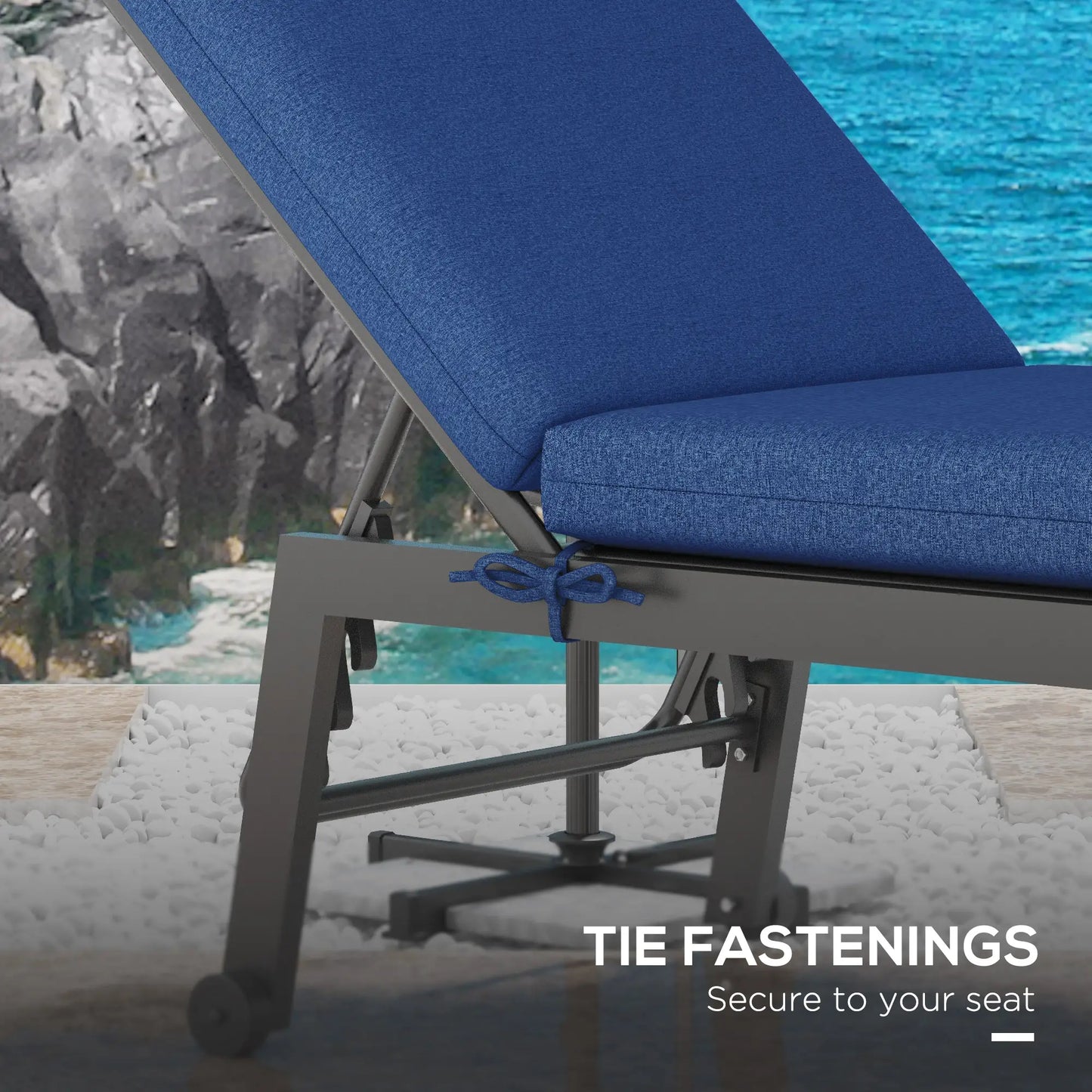 2-Piece Patio Chair Cushion Set, Indoor Outdoor, Blue Patio Chair Cushions at Gallery Canada