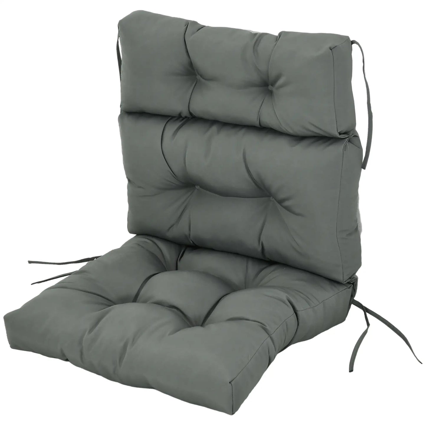 Outdoor Patio Chair Cushion, Tufted with Thick Filling, Dark Grey Patio Chair Cushions Dark Grey at Gallery Canada