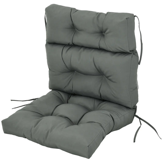 Outdoor Patio Chair Cushion, Tufted with Thick Filling, Dark Grey Patio Chair Cushions Dark Grey at Gallery Canada