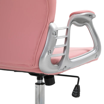 Office Chair, Computer Desk Chair with Adjustable Height and Tufted Back, Pink Task Chairs at Gallery Canada