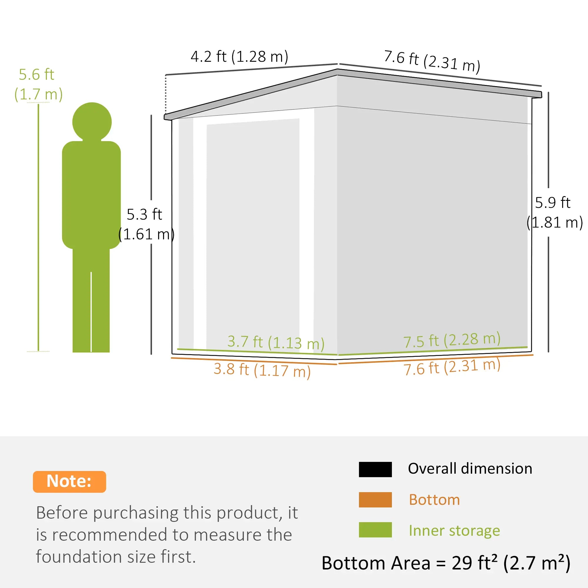 4' x 8' Metal Garden Shed, Outdoor Storage with Window, 2 Vents, Lockable Door Sheds at Gallery Canada