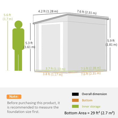 4' x 8' Metal Garden Shed, Outdoor Storage with Window, 2 Vents, Lockable Door Sheds at Gallery Canada