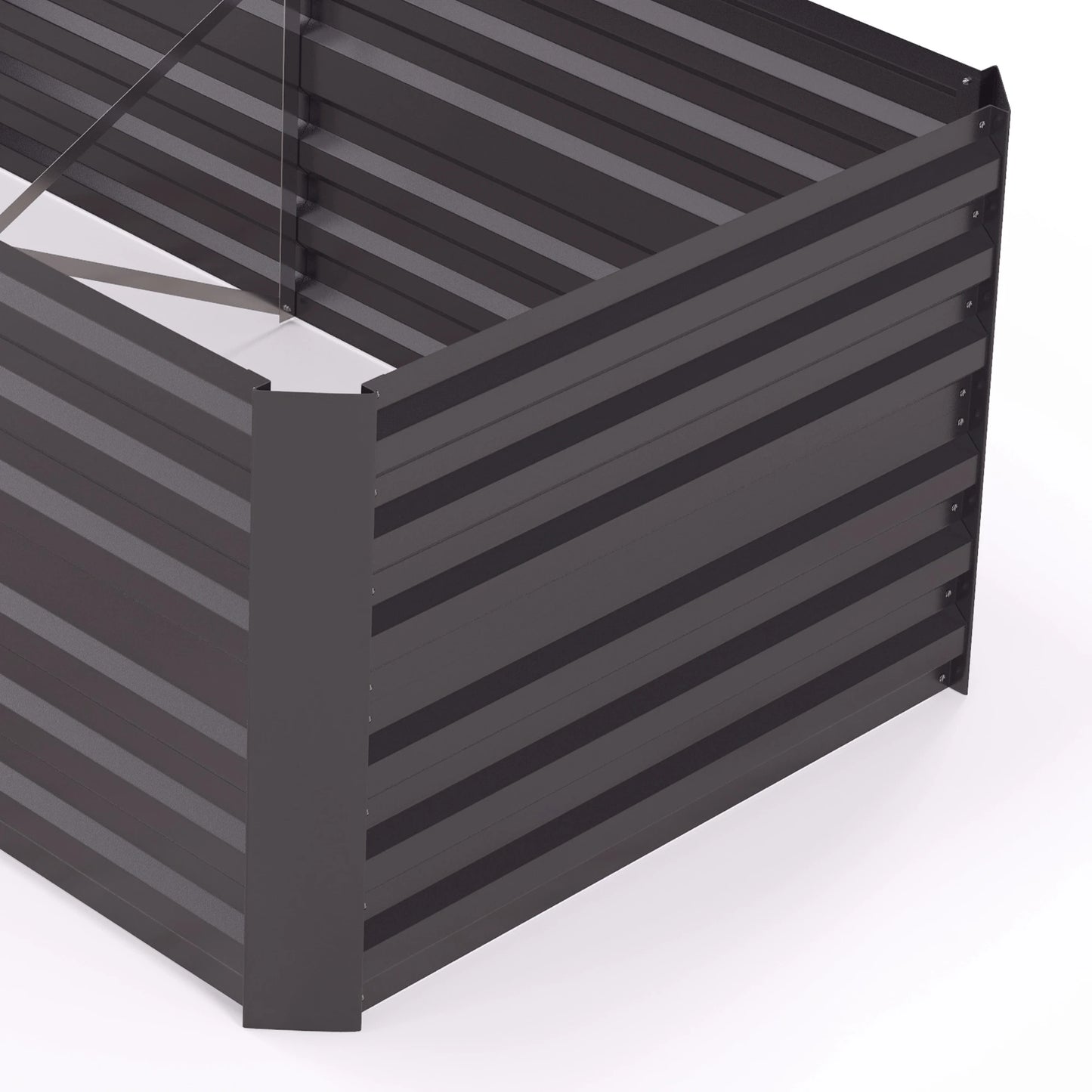 Galvanized Raised Garden Bed, Steel Outdoor Planter, 71" x 35" x 23", Dark Grey Galvanized Planter Boxes at Gallery Canada