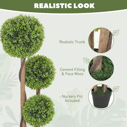 3FT Artificial Boxwood Topiary Trees, Set of 2, Green Artificial Trees at Gallery Canada