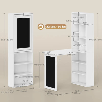 Fold-Out Convertible Office Desk, Wall Mount, White Computer Desks at Gallery Canada