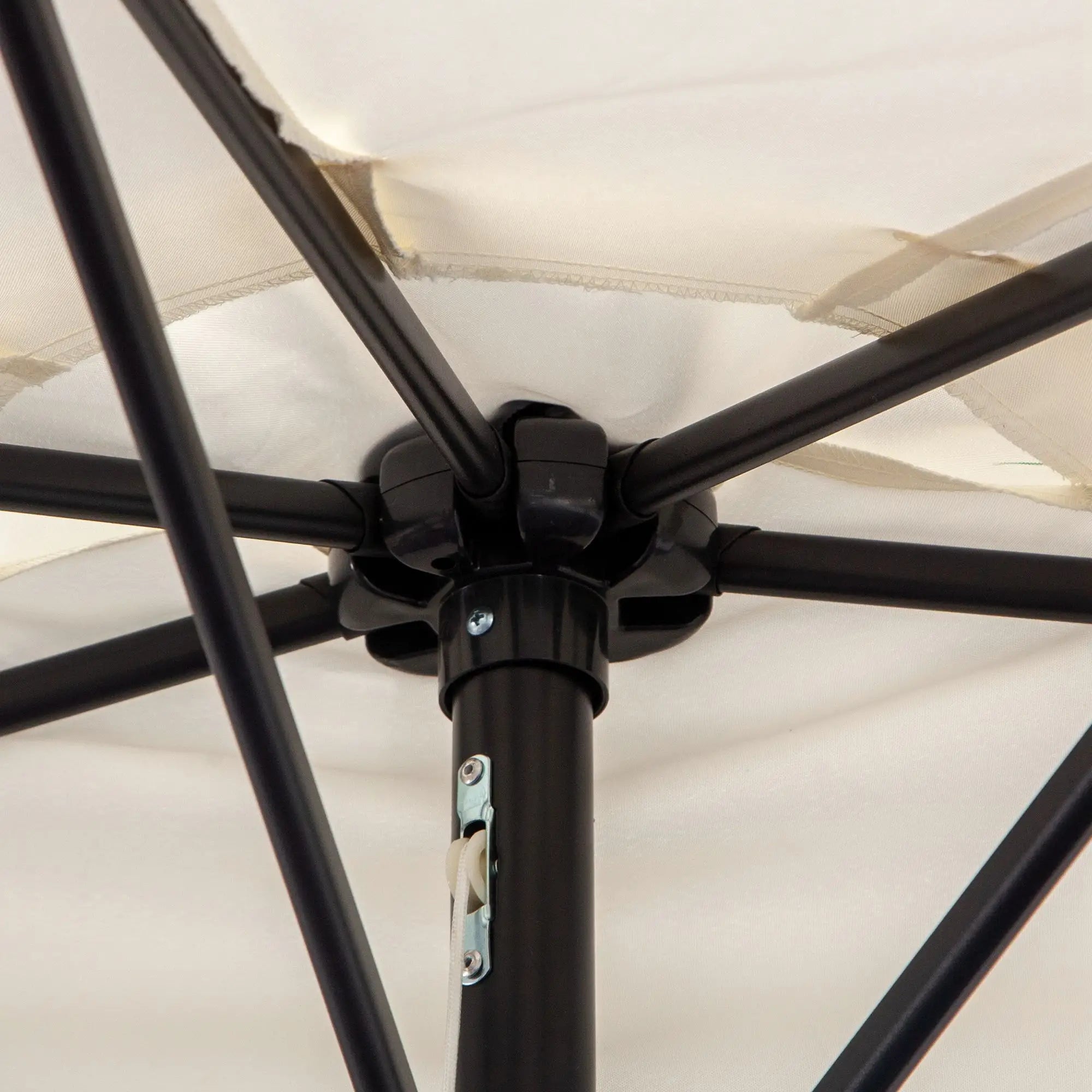 9.8ft Half Umbrella, Semi Round Patio Parasol, Crank Handle, Top Vent, Cream Sun Umbrellas at Gallery Canada