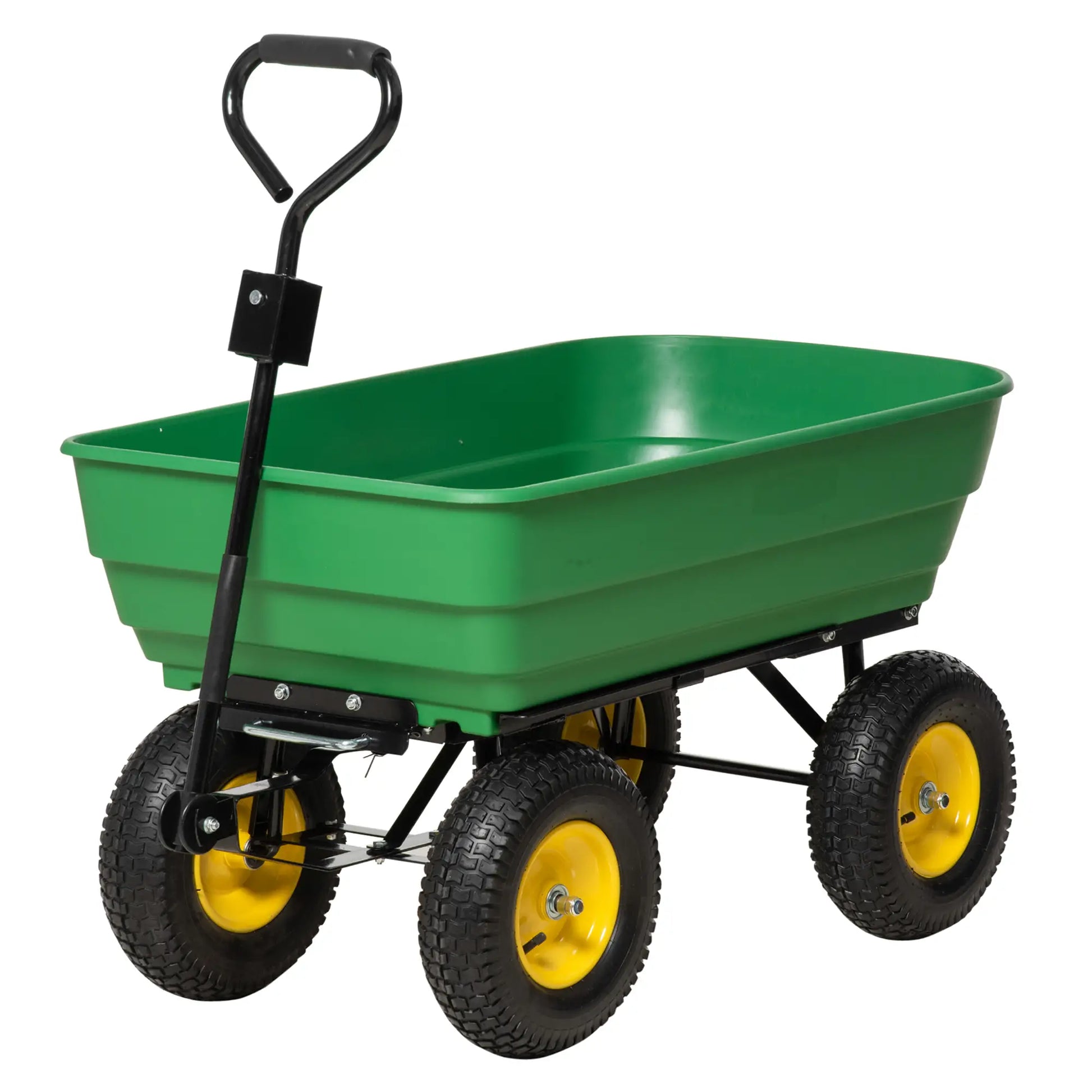 Heavy Duty Garden Dump Cart, 440lbs, Steel Frame, 12" Pneumatic Tires, Green Folding Garden Carts at Gallery Canada