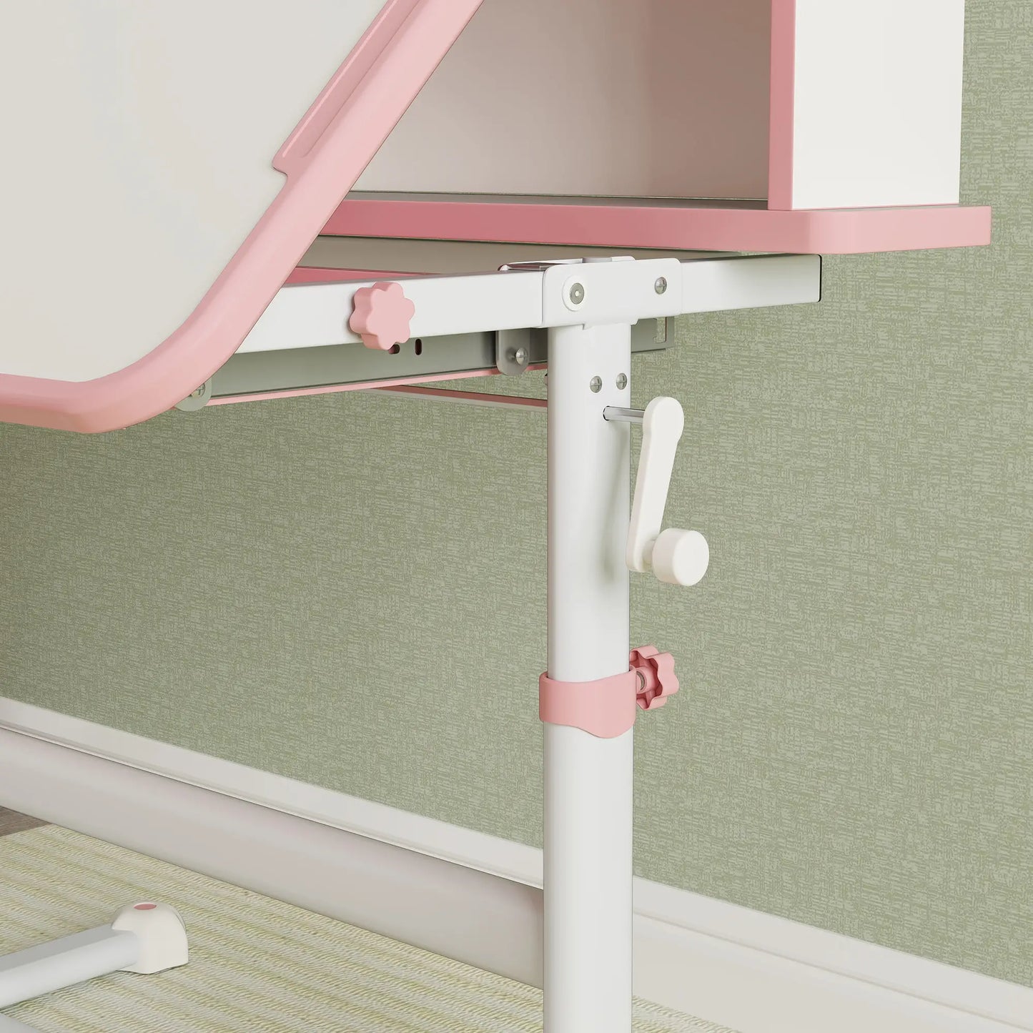 Adjustable Kids Desk and Chair Set, Study Table with Drawer, Pink Kids Desk Sets at Gallery Canada