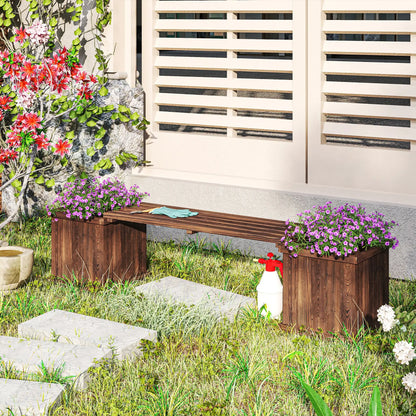 Raised Garden Bed Bench Planter, 69.25" x 15" x 15.75", Carbonized Raised Garden Beds at Gallery Canada