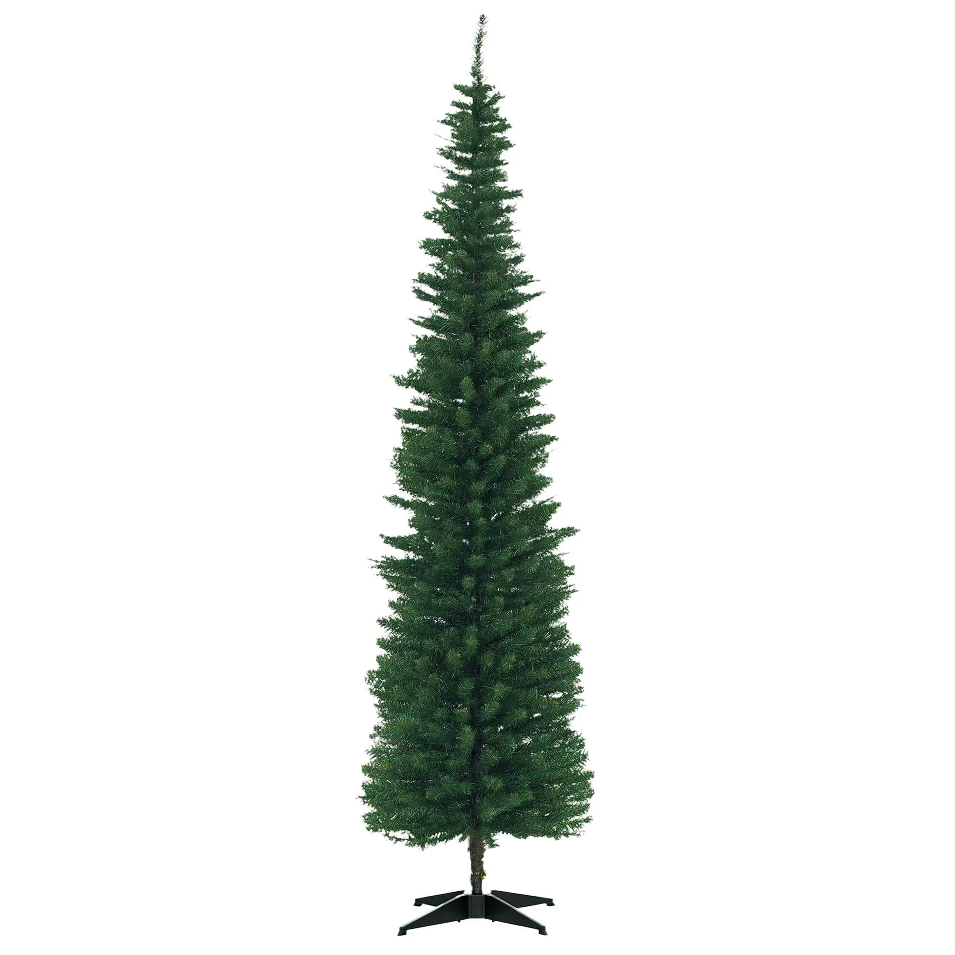 7' PVC Slim Pencil Artificial Christmas Tree, 390 Branch Tips Pencil Christmas Trees Green at Gallery Canada