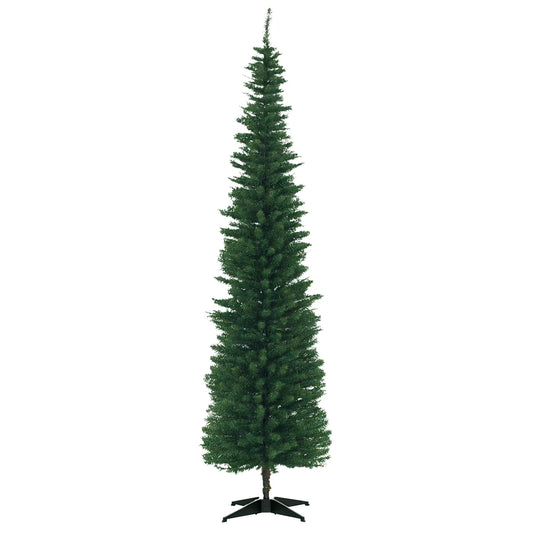 7' PVC Slim Pencil Artificial Christmas Tree, 390 Branch Tips Pencil Christmas Trees Green at Gallery Canada