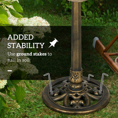 28" Height Bird Bath, Lotus Leaf Basin, Garden Yard, Bronze Garden Accessories at Gallery Canada