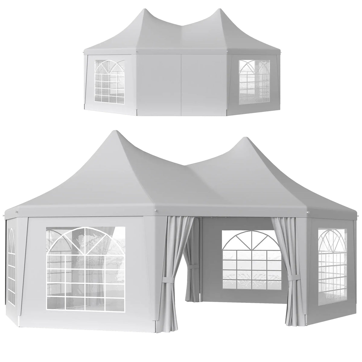 16' x 22' White High Peak Octagonal Wedding Tent, Removable Walls, White Canopy Tents at Gallery Canada