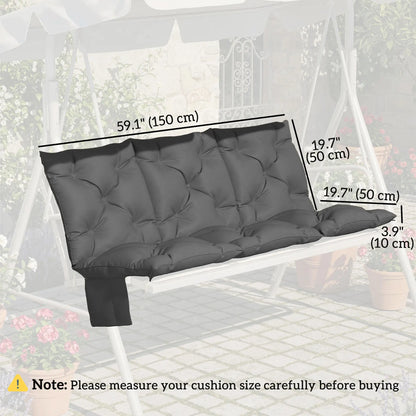 Water-Repellent Bench Cushion, Outdoor Swing Chair Pad, 59.1" x 39.4", Dark Grey Patio Chair Cushions at Gallery Canada