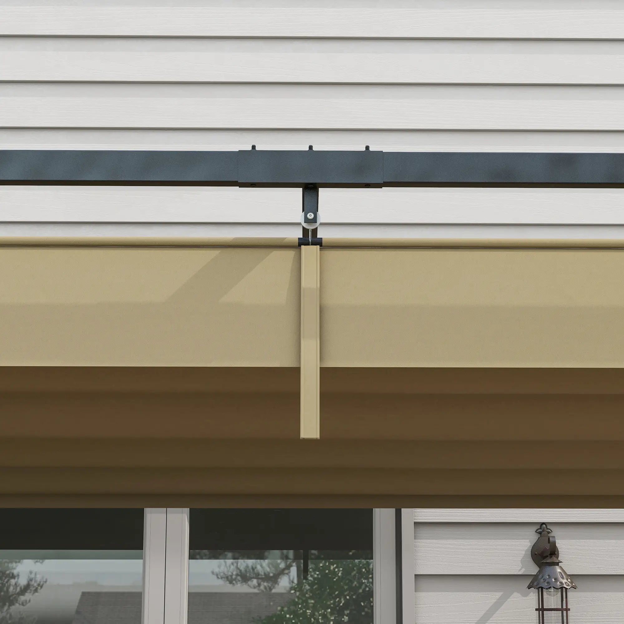10' x 7' Patio Pergola, Retractable Canopy, Outdoor Sun Shelter, Khaki Pergolas at Gallery Canada