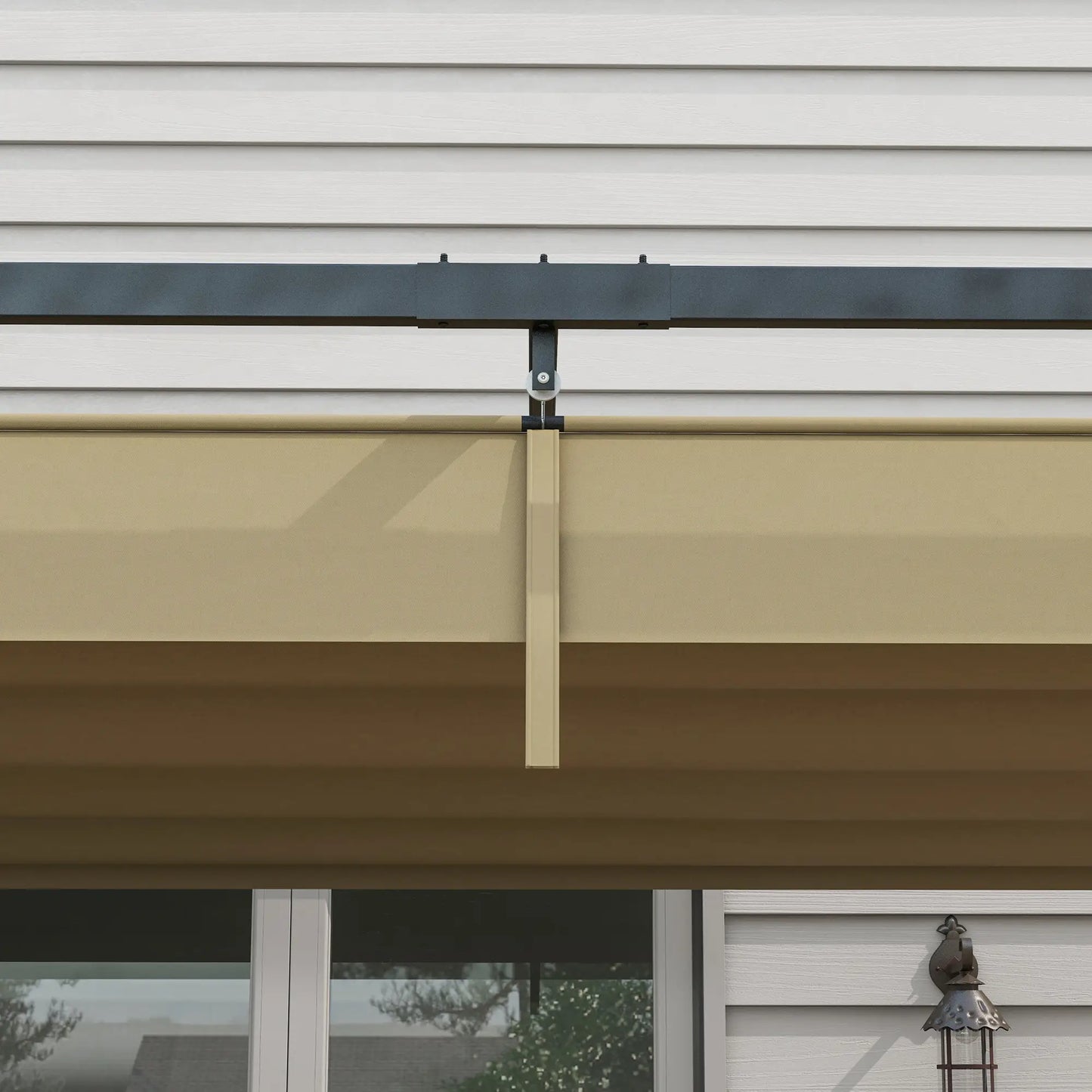 10' x 7' Patio Pergola, Retractable Canopy, Outdoor Sun Shelter, Khaki Pergolas at Gallery Canada