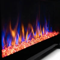 Electric Fireplace 60", Recessed Wall Mounted, Freestanding, Black