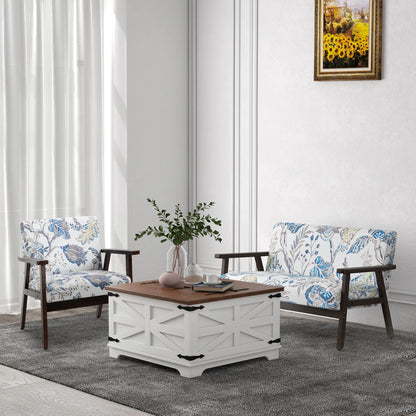 Modern Accent Chairs with Cushioned Seat, Upholstered Linen-Feel Armchair for Bedroom, Living Room, Multicolored Accent Chairs at Gallery Canada