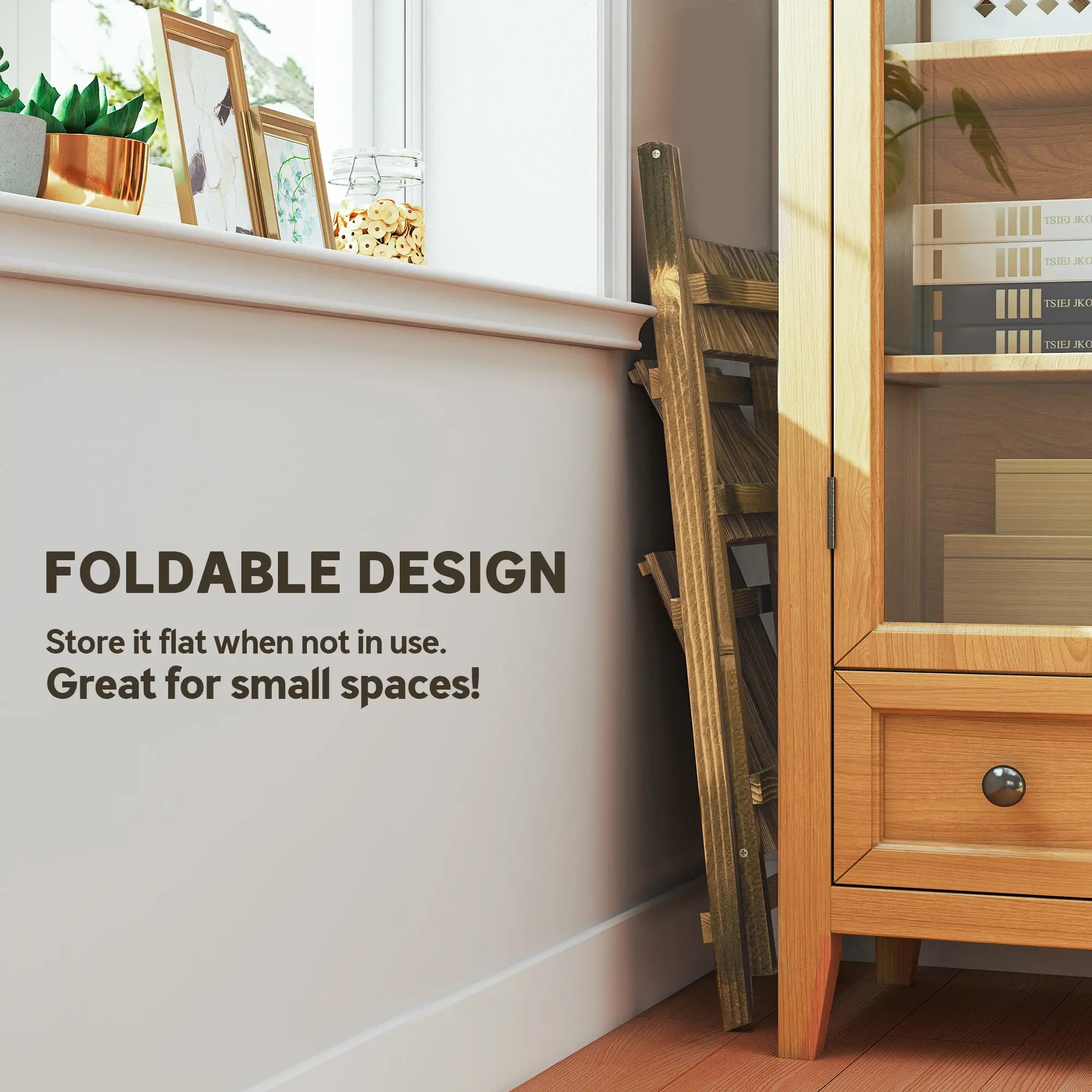 Foldable 3-Tier Wooden Plant Shelf, Outdoor Plant Stands at Gallery Canada