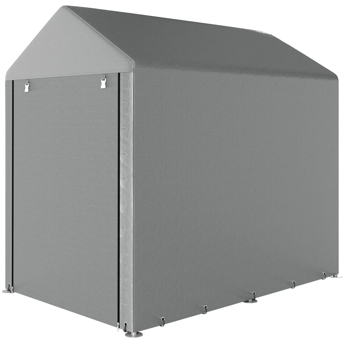 Abri de stockage extérieur 4x6 pieds, portable avec porte enroulable