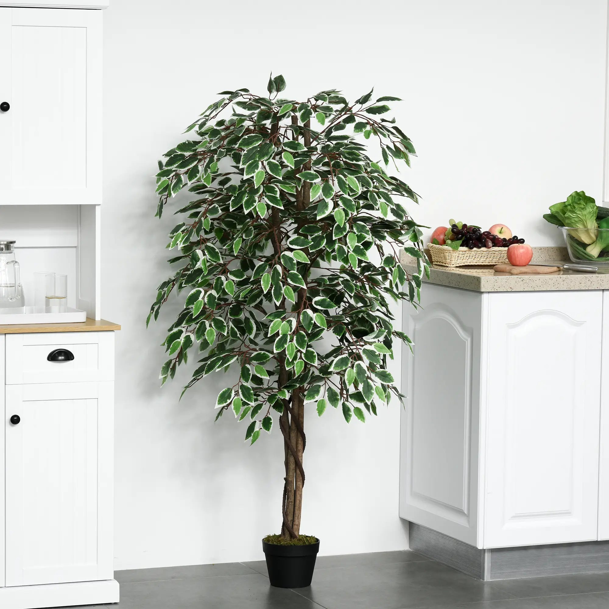 5.3ft Artificial Ficus Tree, Indoor Fake Plant with Pot, Home Office Decor Artificial Trees at Gallery Canada