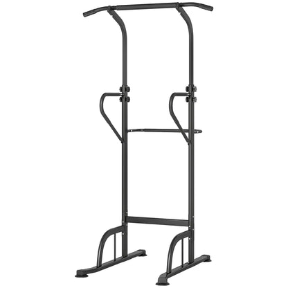 Power Tower Dip Station, Pull Up Bar, Adjustable Height, Black Power Towers Black at Gallery Canada