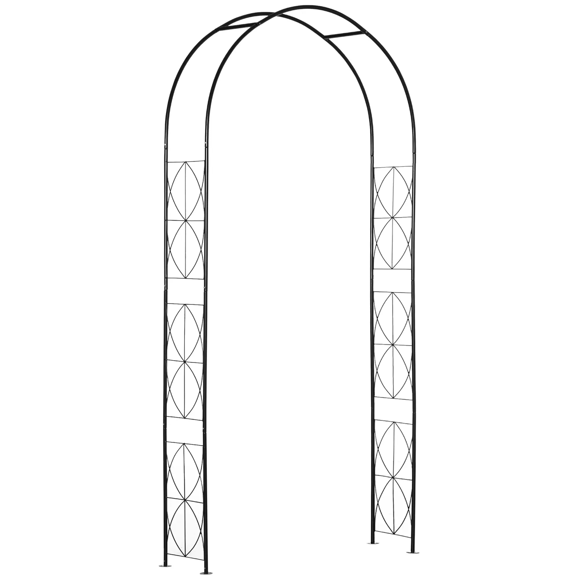 Vintage Garden Arch, 7.5FT Outdoor Metal Trellis, Black Garden Arches Matte Black at Gallery Canada