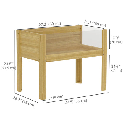Wooden Raised Garden Bed, Acrylic Panels, Drainage Holes, 29.5" x 18.1" x 23.8" Raised Garden Beds at Gallery Canada