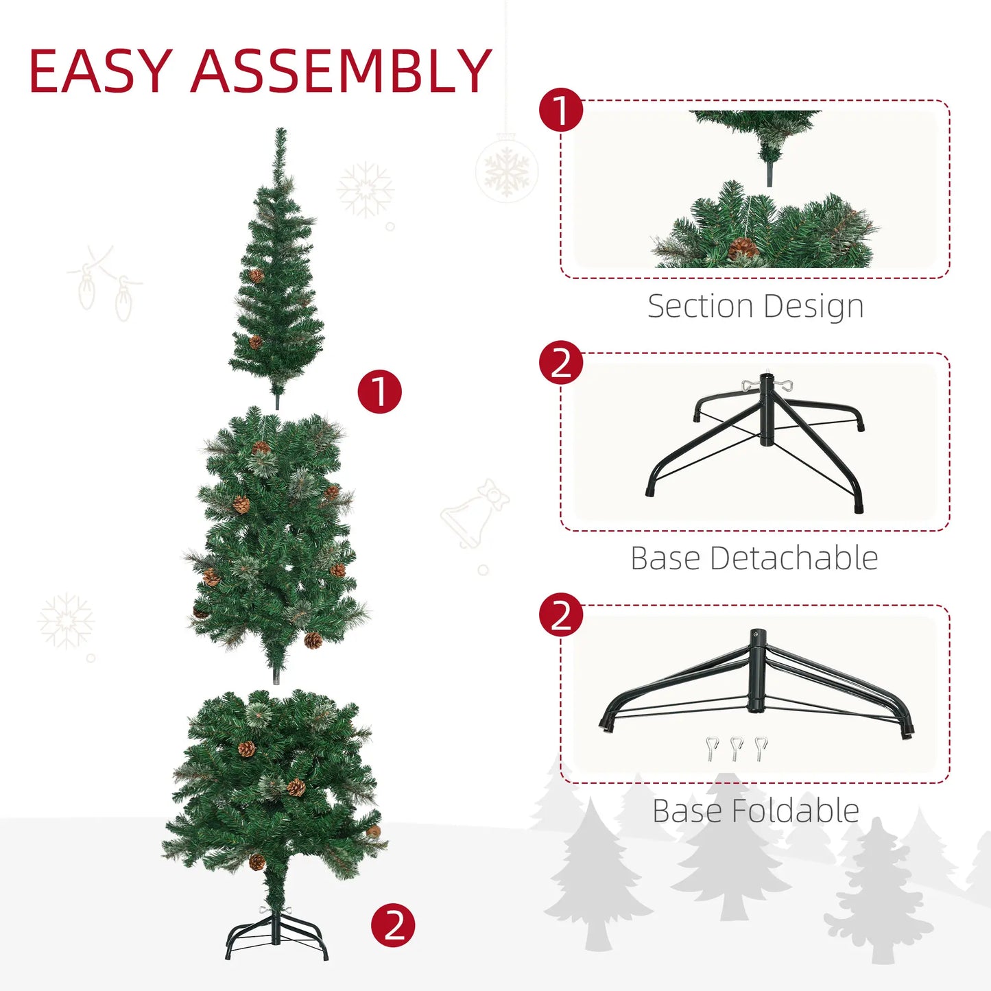 6.5ft Pencil Christmas Tree, Artificial, Pine Needles, Realistic Branches, Green Pencil Christmas Trees at Gallery Canada