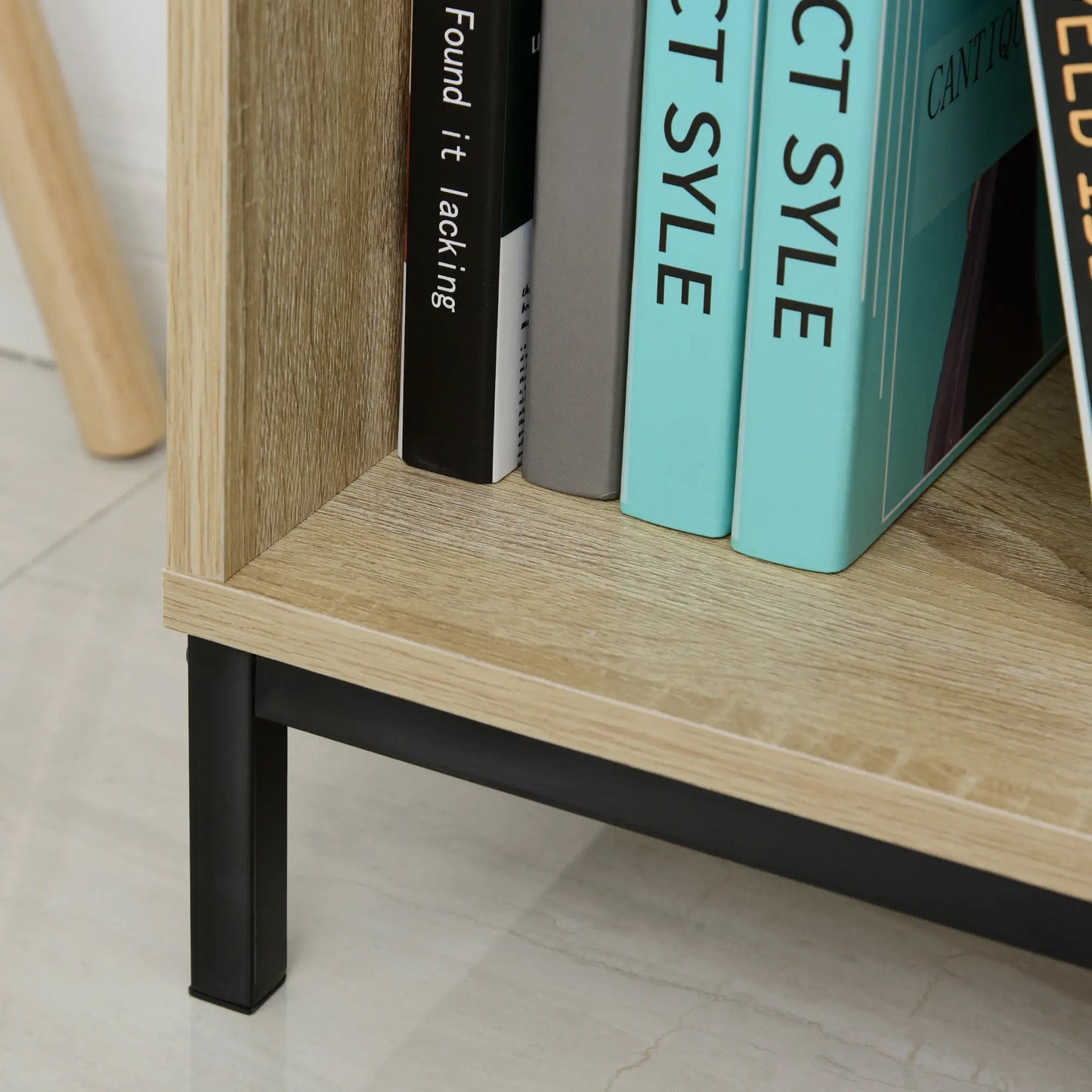 59" Bookcase, Storage Bookshelf with Cabinets, Drawer, Open Compartments, Nature Wood Bookcases With Doors at Gallery Canada