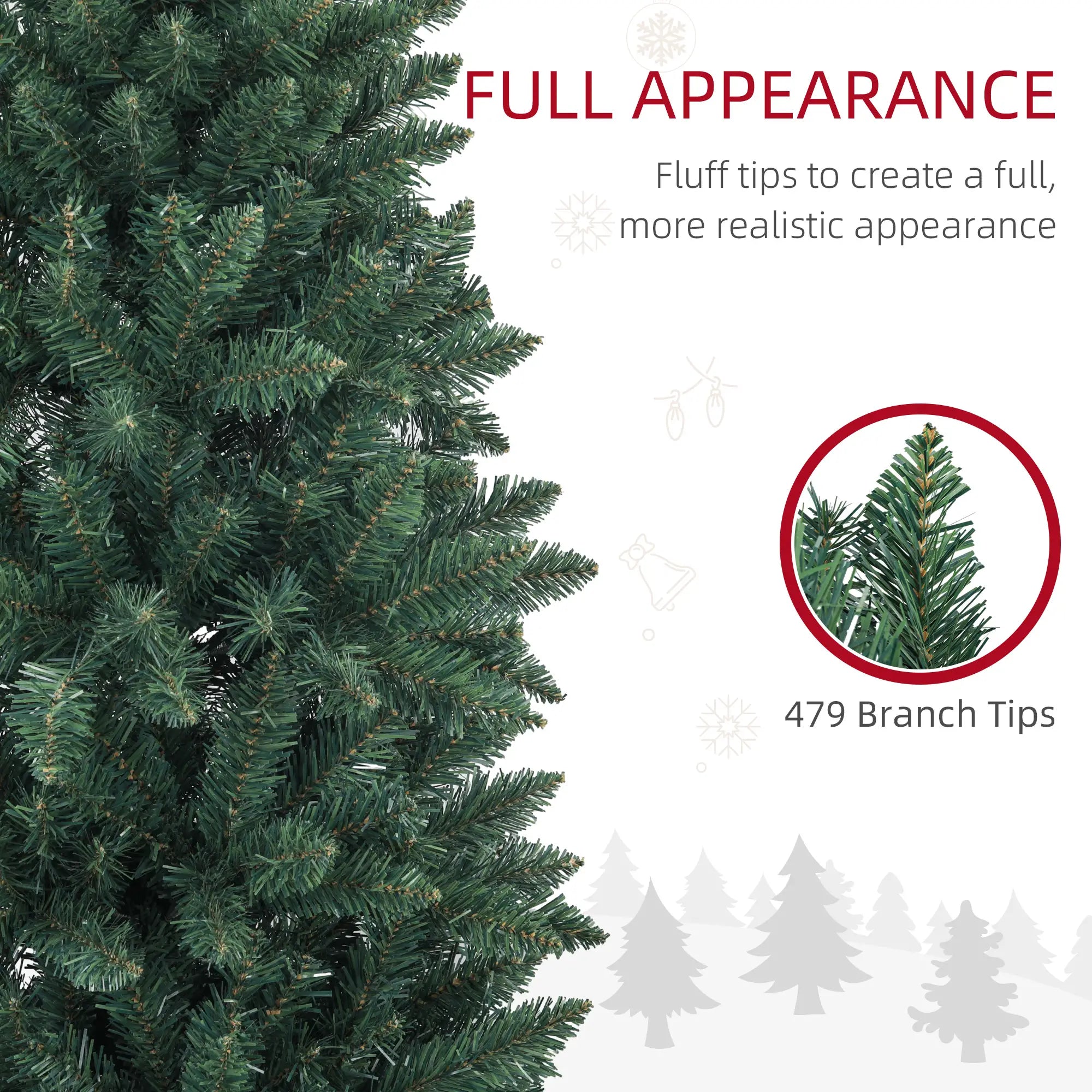 6ft Pencil Artificial Christmas Tree, 479 Branch Tips, Steel Base, Green Pencil Christmas Trees at Gallery Canada