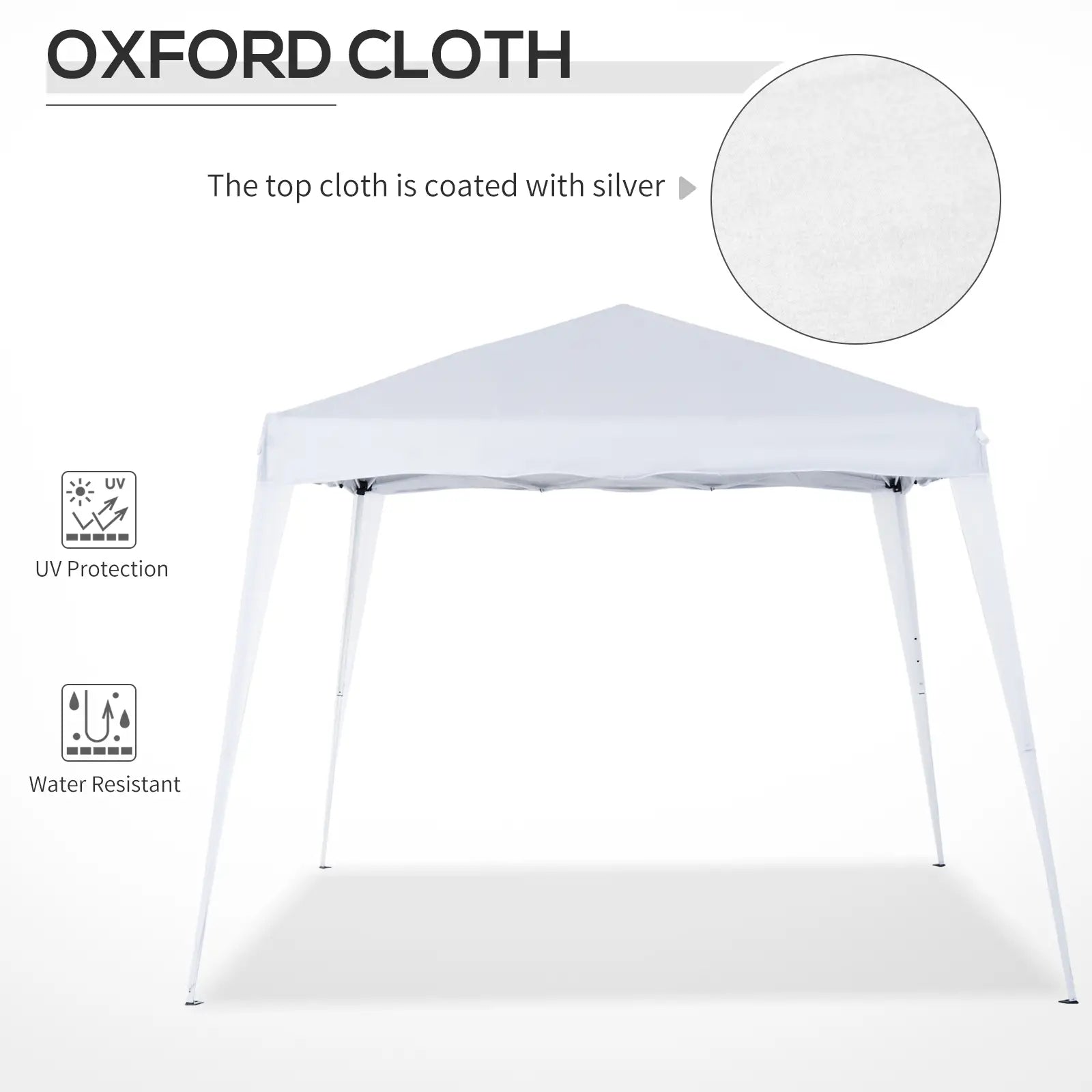 8' x 8' Pop Up Canopy, Outdoor Foldable Tent, Portable with Bag, White Pop Up Canopies at Gallery Canada