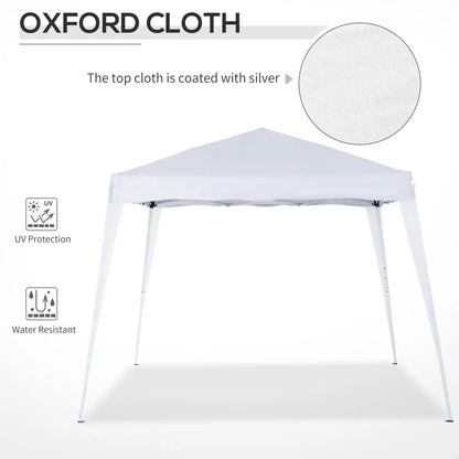 8' x 8' Pop Up Canopy, Outdoor Foldable Tent, Portable with Bag, White Pop Up Canopies at Gallery Canada