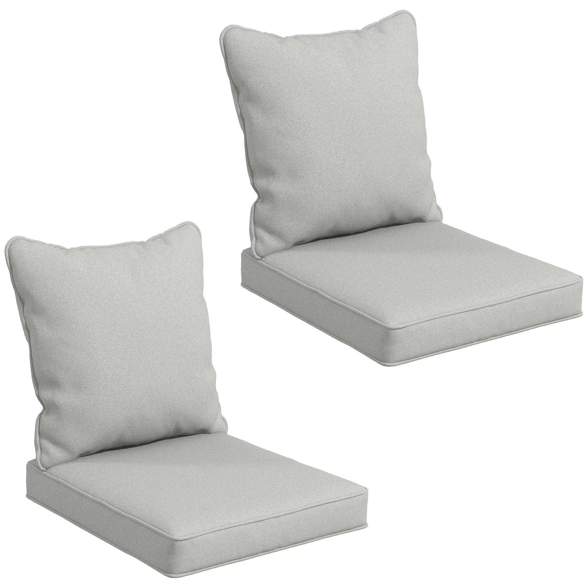 Seat Cushion Back Pillows Set of 2, Patio Chair Cushions, Light Grey, Grey Patio Chair Cushions Light Grey at Gallery Canada