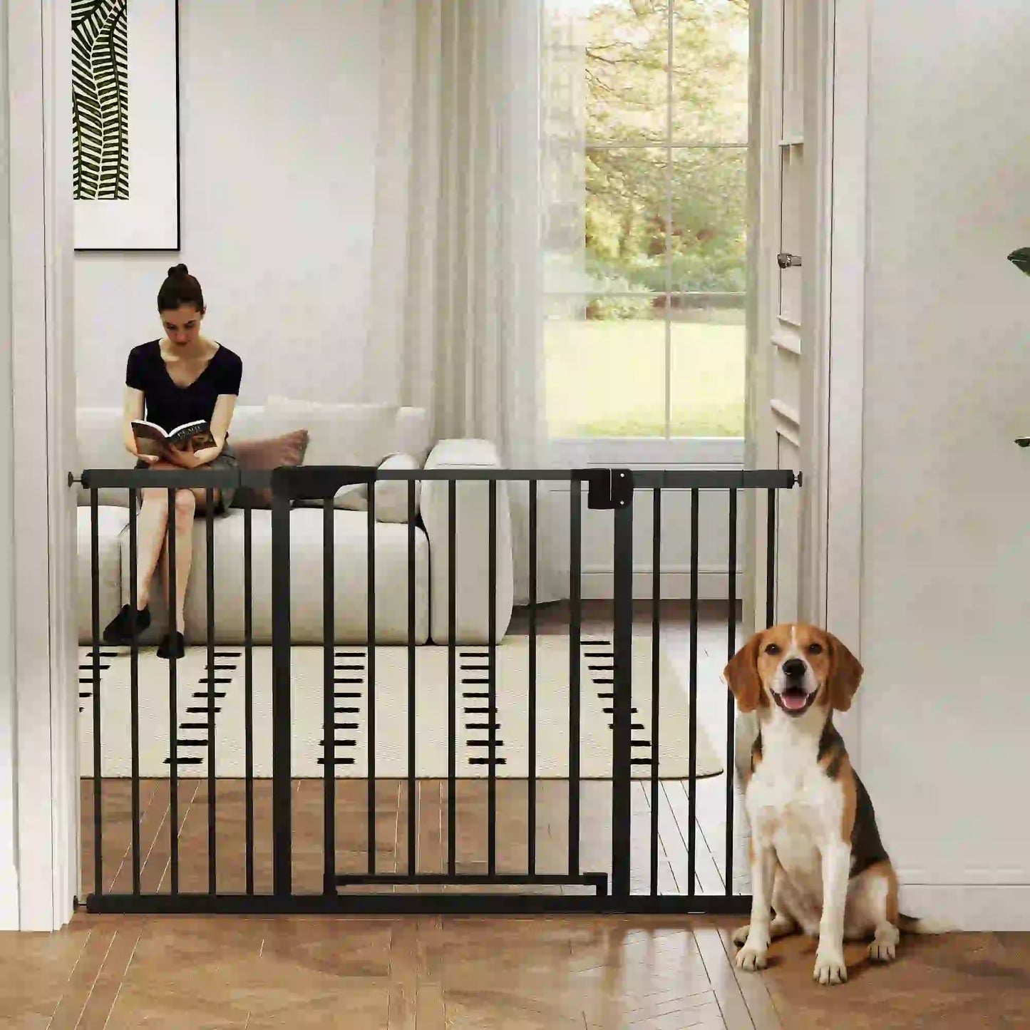 Baby Gate, Pet Safety Gate, 30"-51" Wide, Auto-Close, Black Pet Gates at Gallery Canada