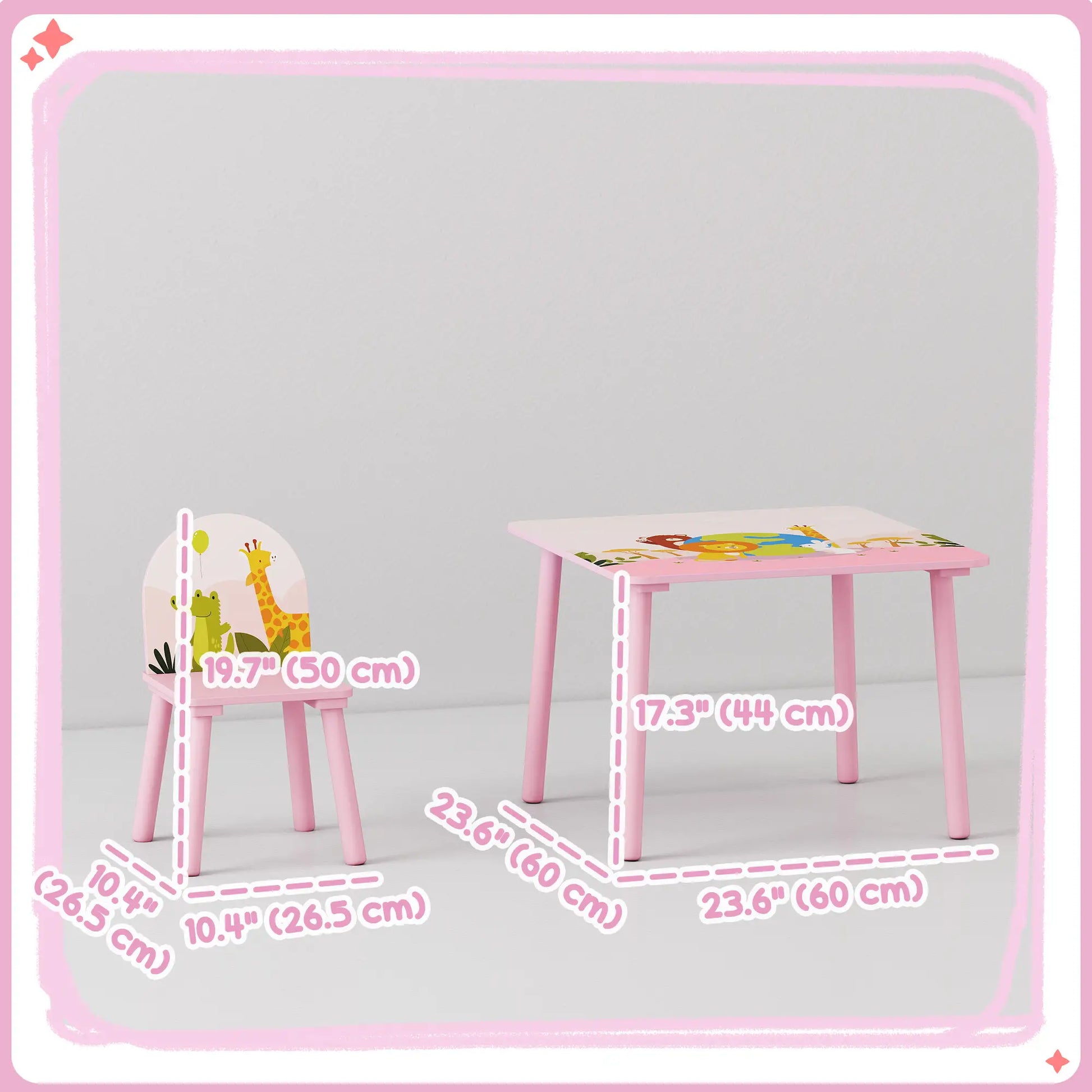 Kids Table and Chair Set, Toddler Table and 2 Chairs, Pink Kids Table Sets at Gallery Canada