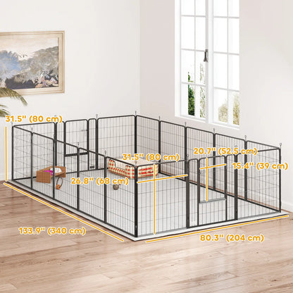 16 Panels Dog Playpen, Portable, for Medium Dogs, 31.5" H Houses, Kennels & Pens at Gallery Canada