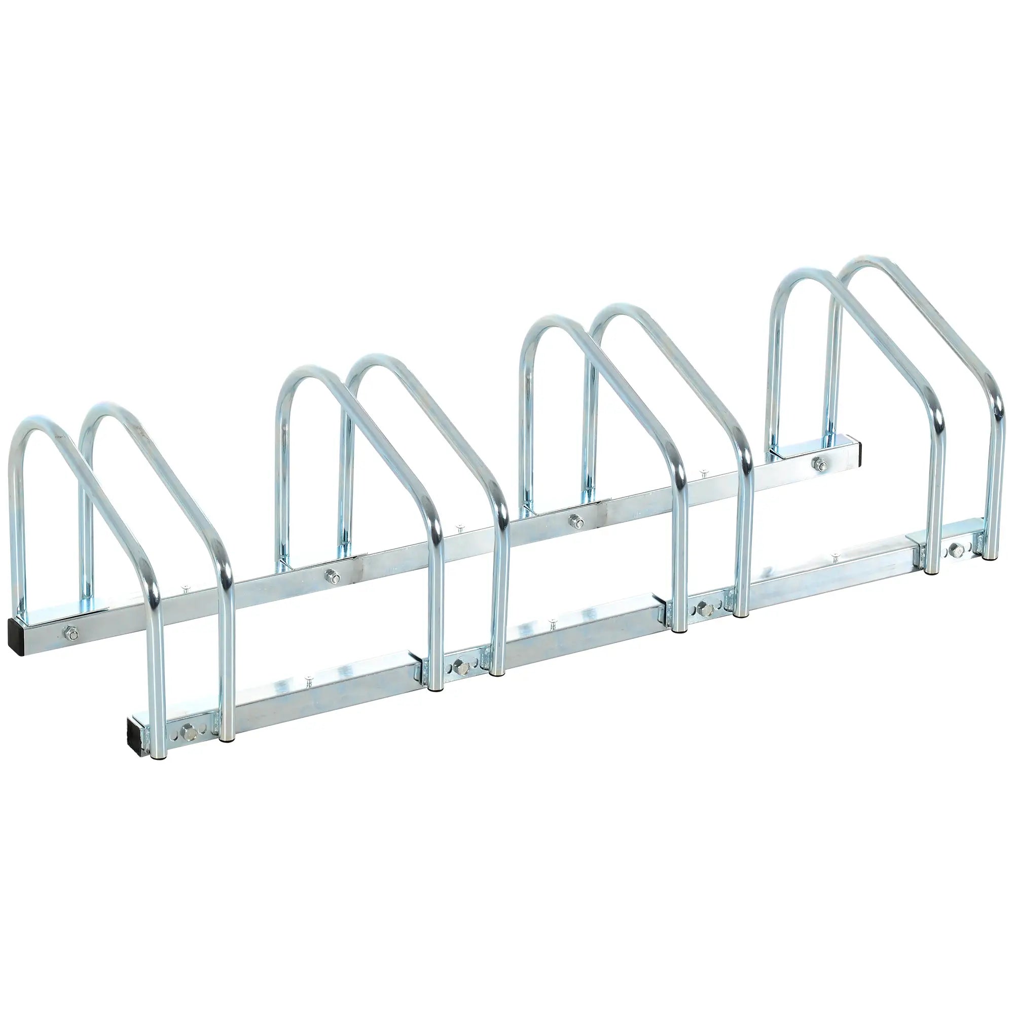 4-Bike Floor Parking Rack, Cycling Storage Stand, Garage Organizer, Silver Bike Parking Stands Silver at Gallery Canada