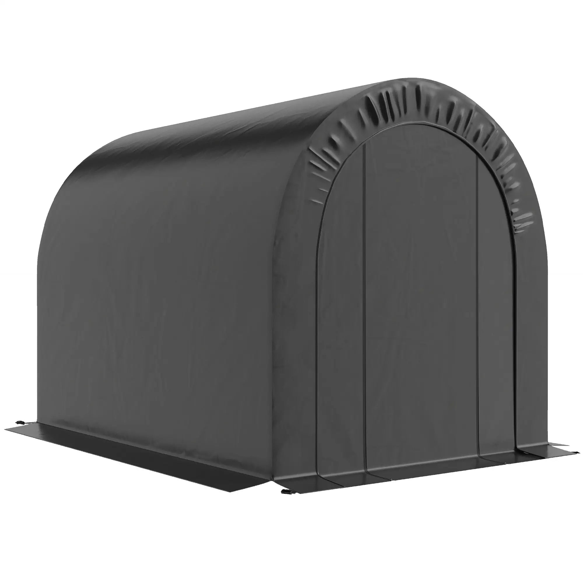 6' x 8' Outdoor Storage Shed, Heavy Duty Galvanized Steel, Black Car Shelters Black, Silver at Gallery Canada